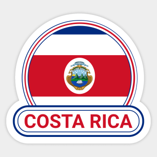Costa Rica Country Badge - Costa Rica Flag Sticker